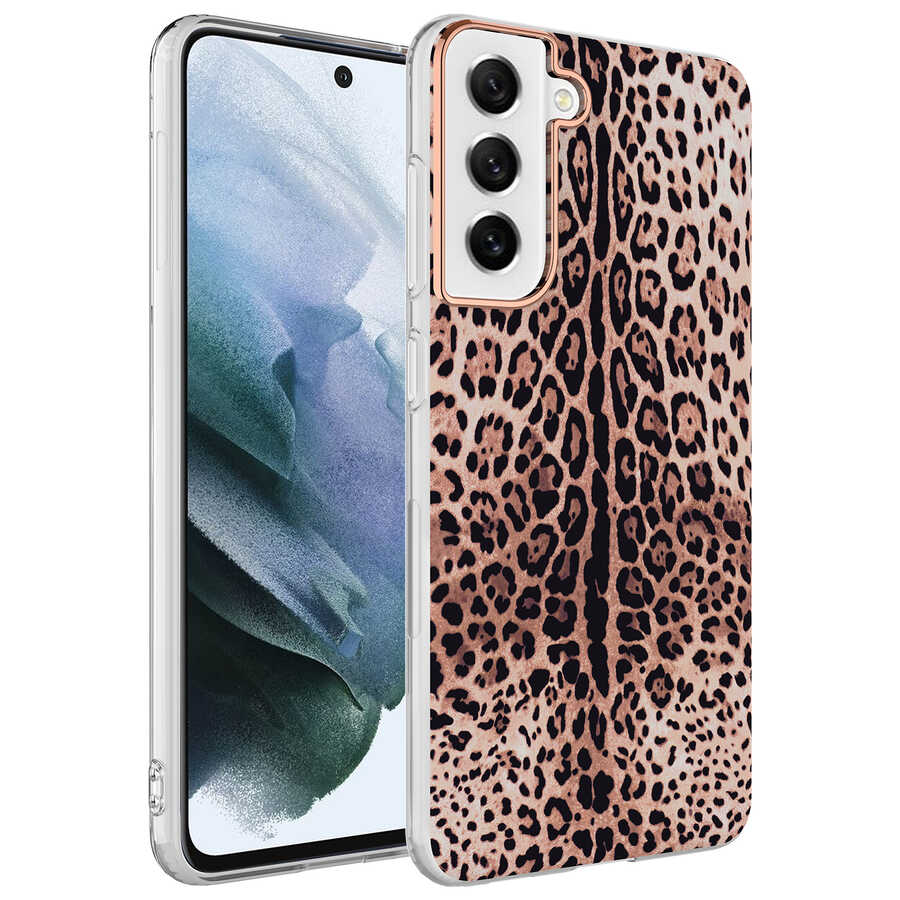 Galaxy Uyumlu S21 FE Kılıf Tuhatu Bella Kapak-Leopar