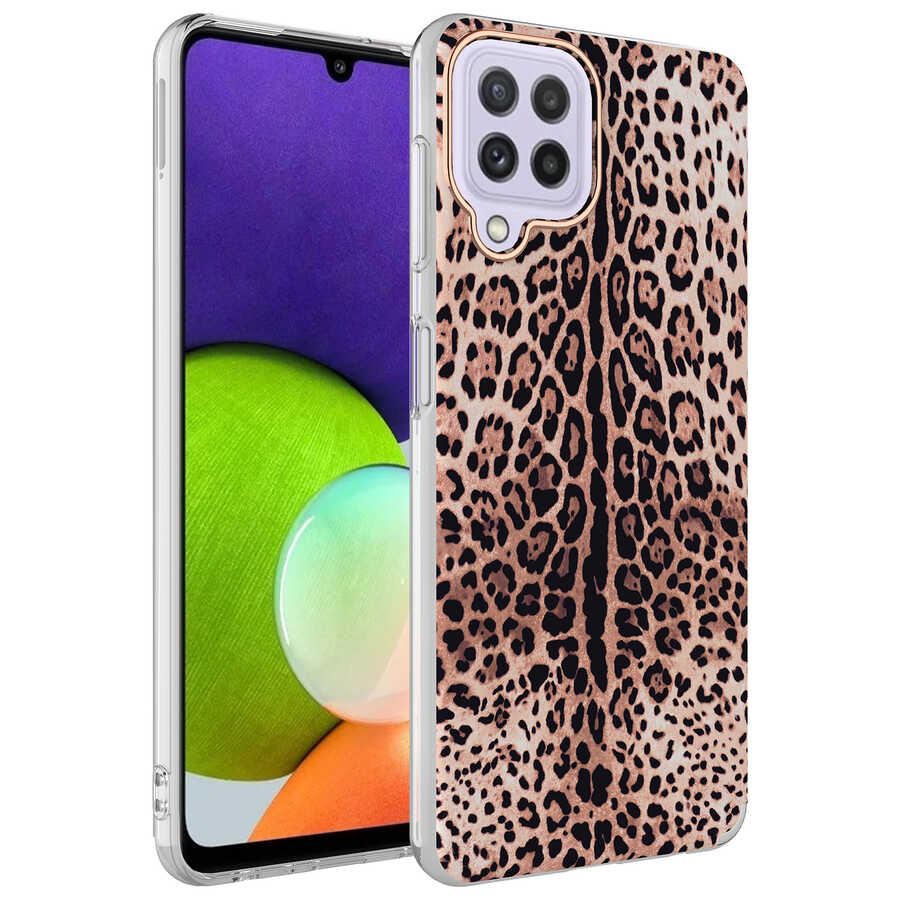 Galaxy Uyumlu M32 Kılıf Tuhatu Bella Kapak-Leopar