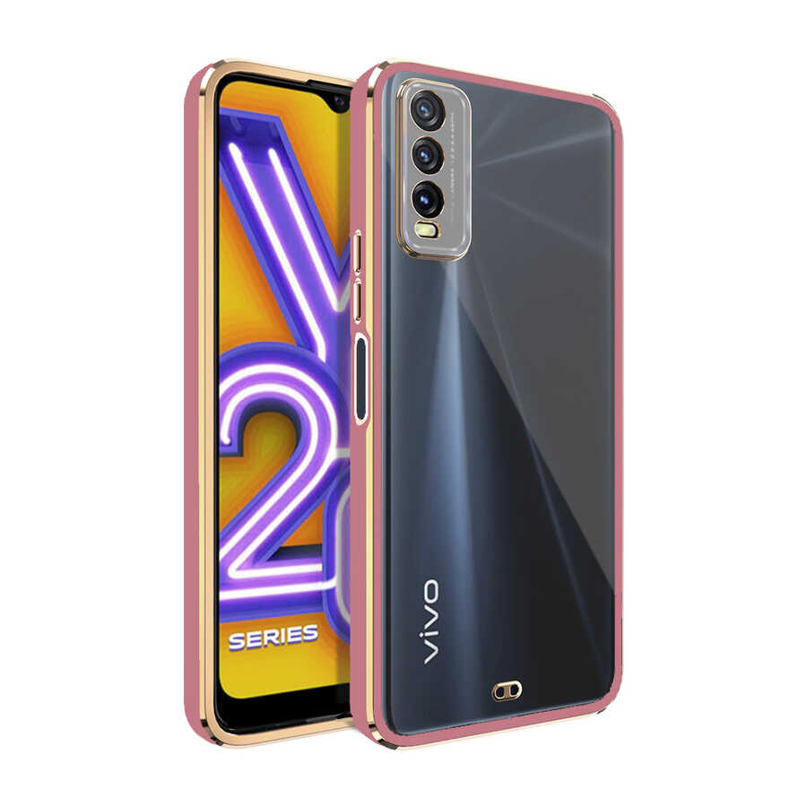 Vivo Y20 Kılıf Tuhatu Voit Clear Kapak-Pembe