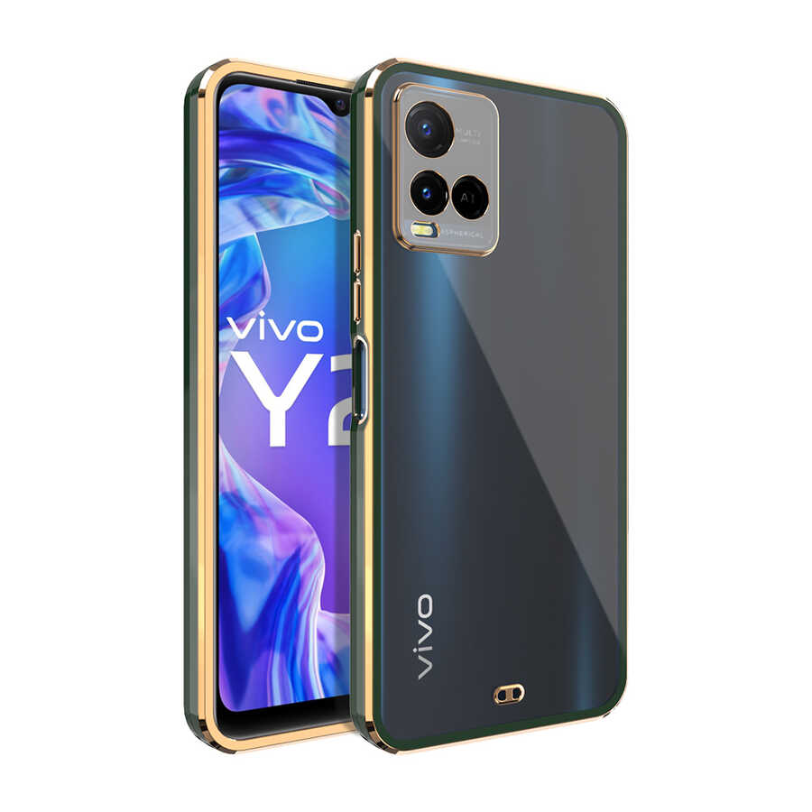 Vivo Y21S Kılıf Tuhatu Voit Clear Kapak-Yeşil