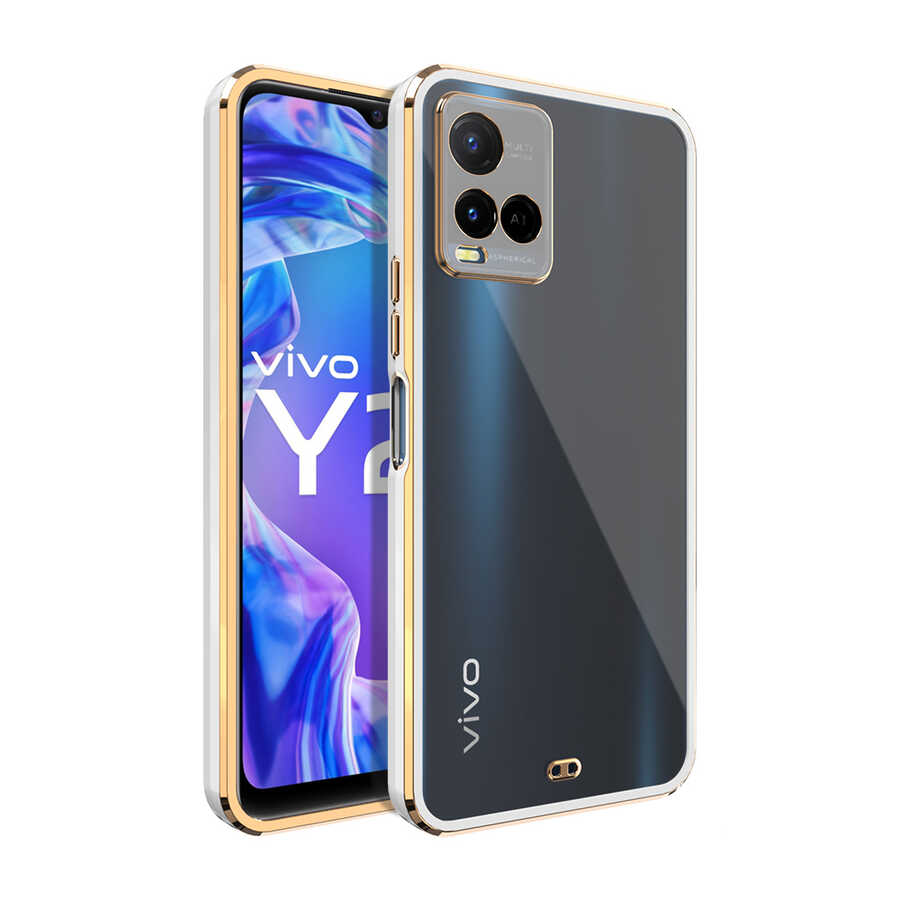 Vivo Y21S Kılıf Tuhatu Voit Clear Kapak-Beyaz