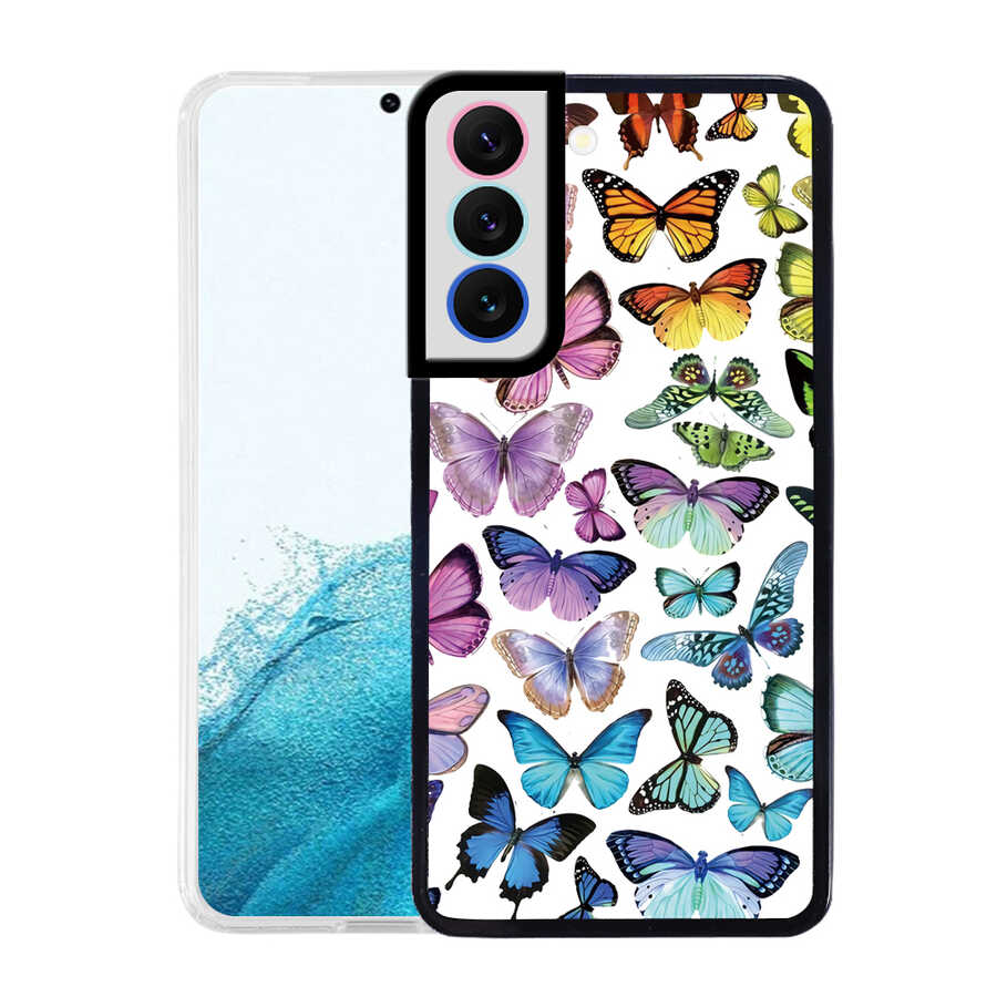 Galaxy Uyumlu S22 Plus Kılıf Tuhatu M-Fit Desenli Kapak-Butterfly no3