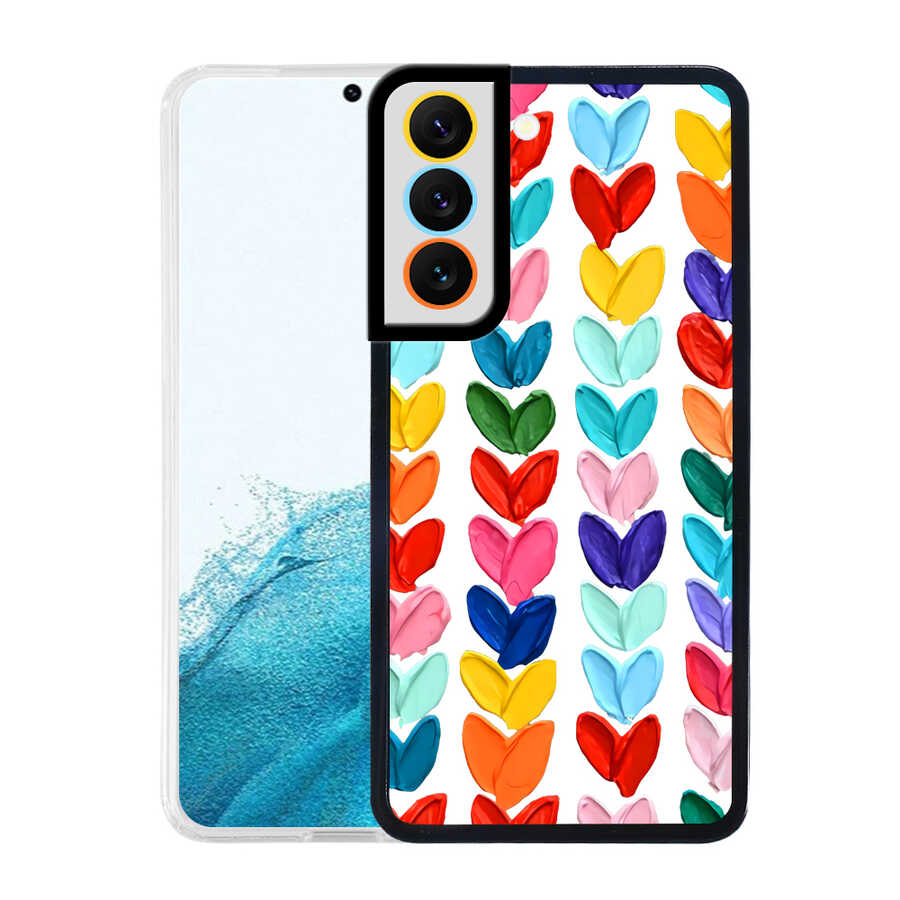 Galaxy Uyumlu S22 Plus Kılıf Tuhatu M-Fit Desenli Kapak-Heart no6