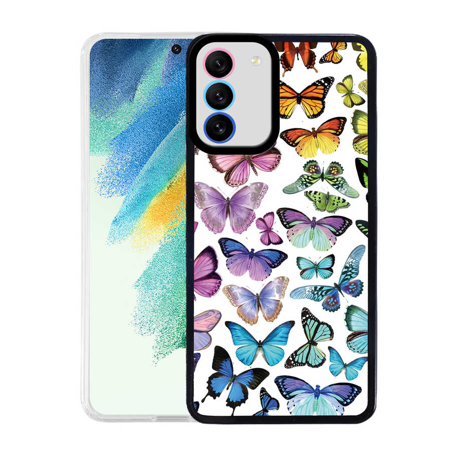 Galaxy Uyumlu S21 FE Kılıf Tuhatu M-Fit Desenli Kapak-Butterfly no3