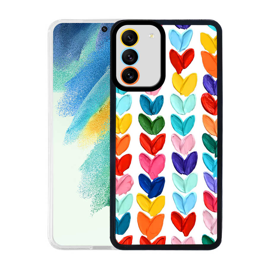 Galaxy Uyumlu S21 FE Kılıf Tuhatu M-Fit Desenli Kapak-Heart no6