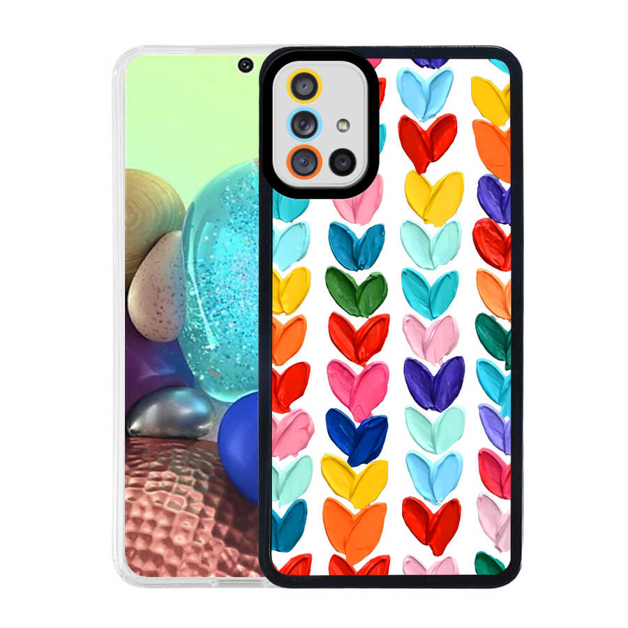 Galaxy Uyumlu A71 Kılıf Tuhatu M-Fit Desenli Kapak-Heart no6