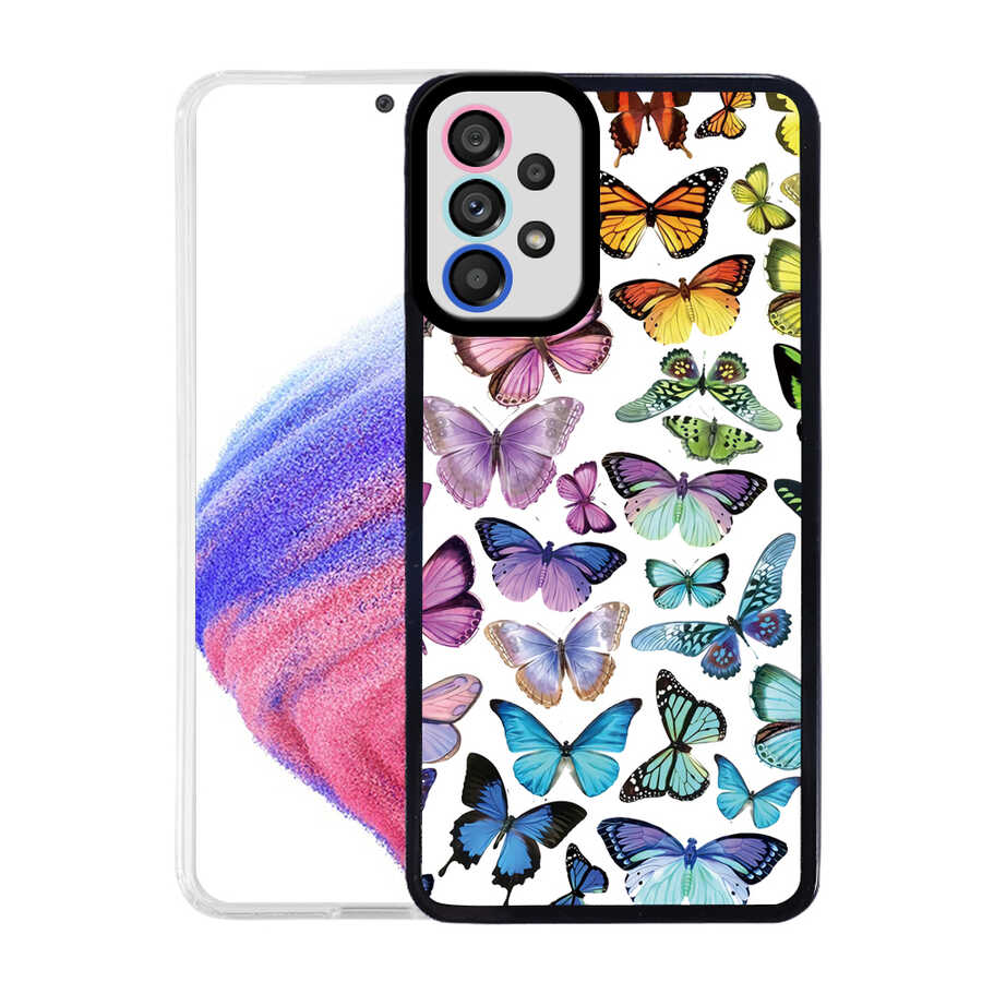 Galaxy Uyumlu A73 Kılıf Tuhatu M-Fit Desenli Kapak-Butterfly no3