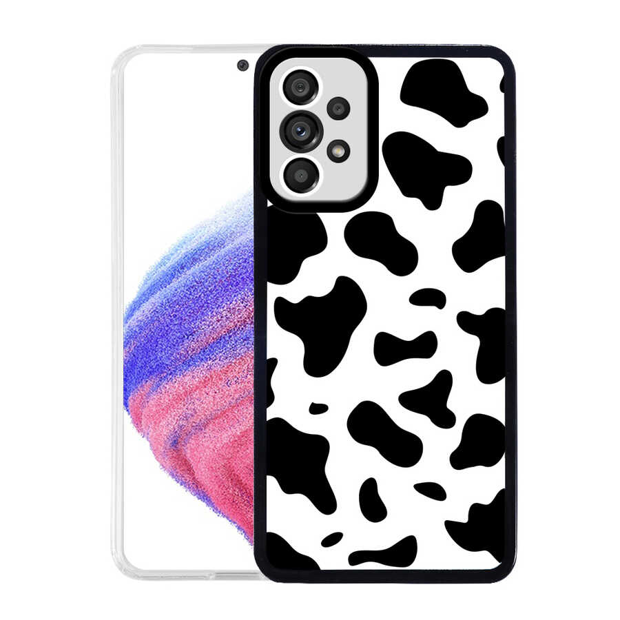 Galaxy Uyumlu A73 Kılıf Tuhatu M-Fit Desenli Kapak-Cow no1