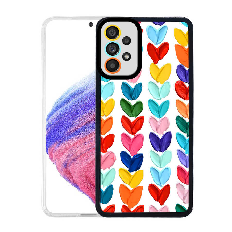 Galaxy Uyumlu A73 Kılıf Tuhatu M-Fit Desenli Kapak-Heart no6