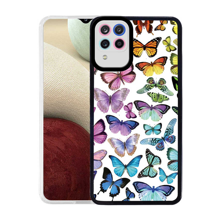 Galaxy Uyumlu A12 Kılıf Tuhatu M-Fit Desenli Kapak-Butterfly no3