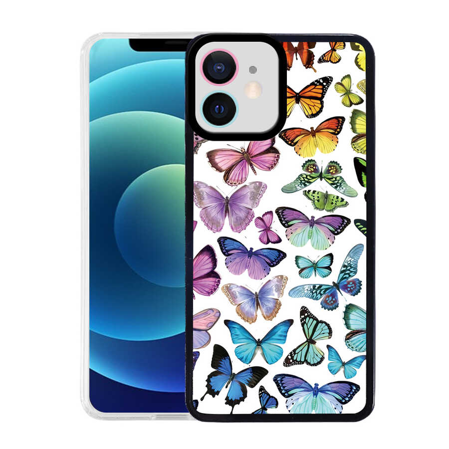 iPhone Uyumlu 12 Kılıf Tuhatu M-Fit Desenli Kapak-Butterfly no3