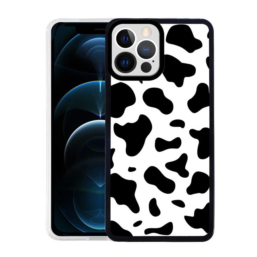 iPhone Uyumlu 12 Pro Kılıf Tuhatu M-Fit Desenli Kapak-Cow no1