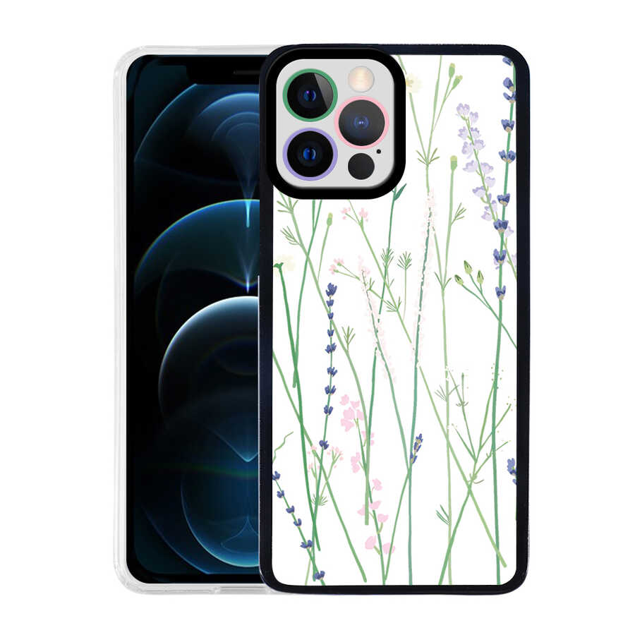 iPhone Uyumlu 12 Pro Kılıf Tuhatu M-Fit Desenli Kapak-Flower no4