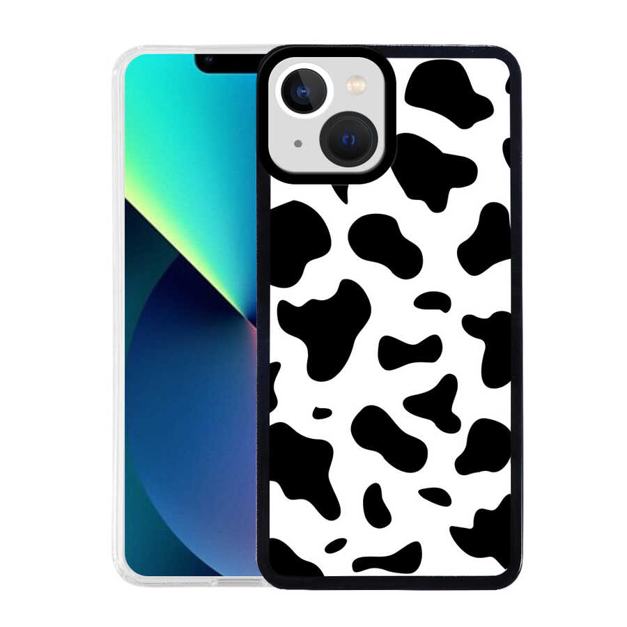 iPhone Uyumlu 13 Kılıf Tuhatu M-Fit Desenli Kapak-Cow no1