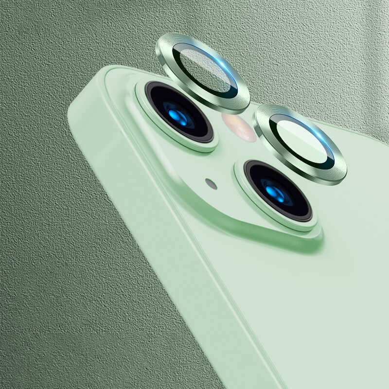 iPhone Uyumlu 13 Mini Tuhatu CL-07 Kamera Lens Koruyucu-Açık yeşil