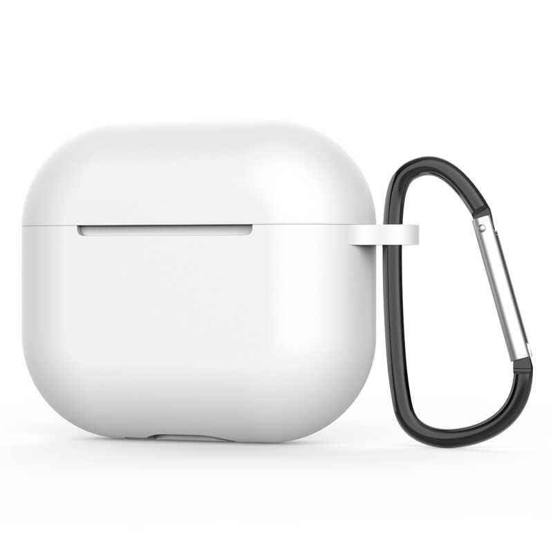 Airpods Uyumlu 3. Nesil Tuhatu Standart Silikon Kılıf-Beyaz