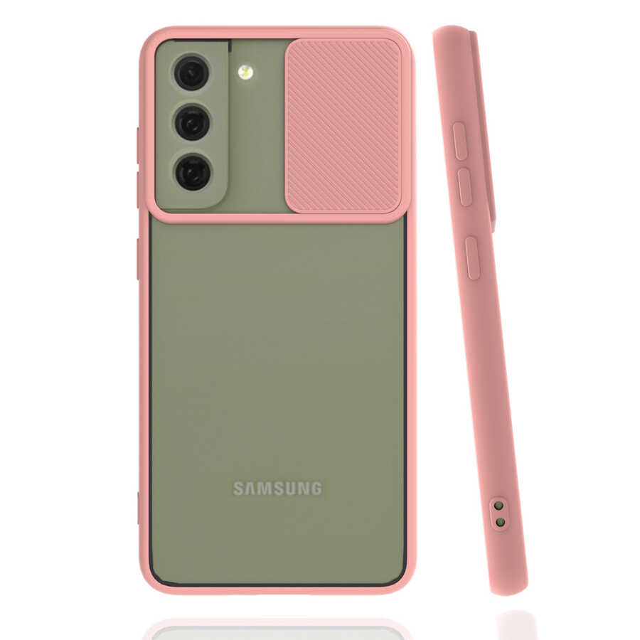 Galaxy Uyumlu S22 Kılıf Tuhatu Lensi Kapak-Pembe açık