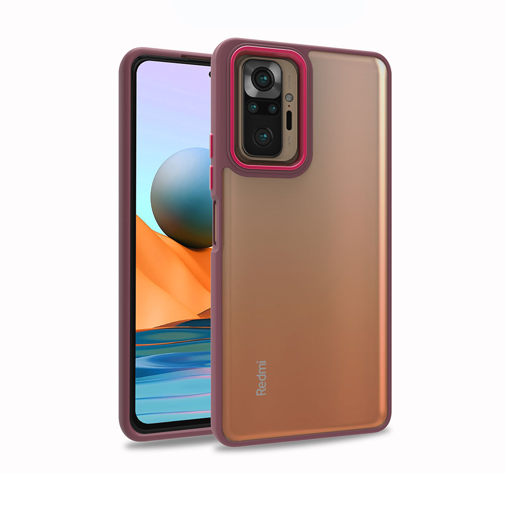 Xiaomi Uyumlu Redmi Note 10 Pro Kılıf Tuhatu Flora Kapak-Kırmızı