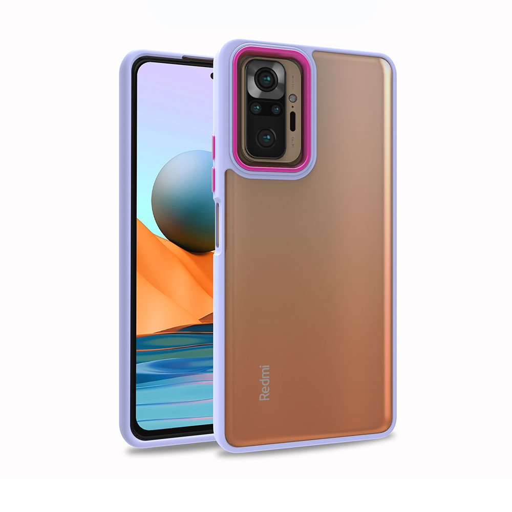 Xiaomi Uyumlu Redmi Note 10 Pro Kılıf Tuhatu Flora Kapak-Lila