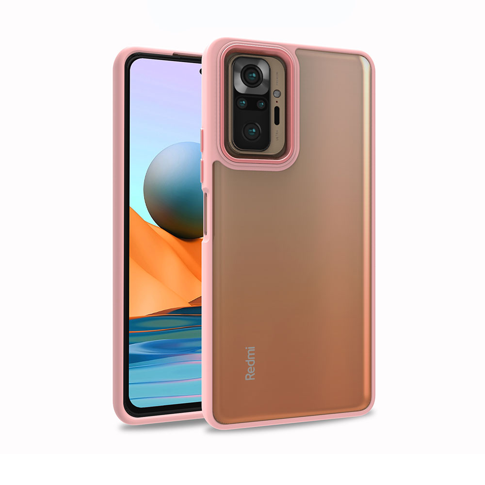 Xiaomi Uyumlu Redmi Note 10 Pro Kılıf Tuhatu Flora Kapak-Rose gold