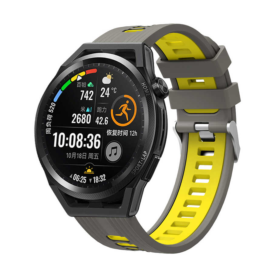 Gear S3 Walk Silikon Kordon-Gri-sarı