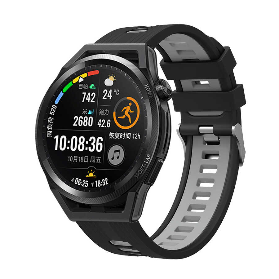 Gear S3 Walk Silikon Kordon-Siyah-gri