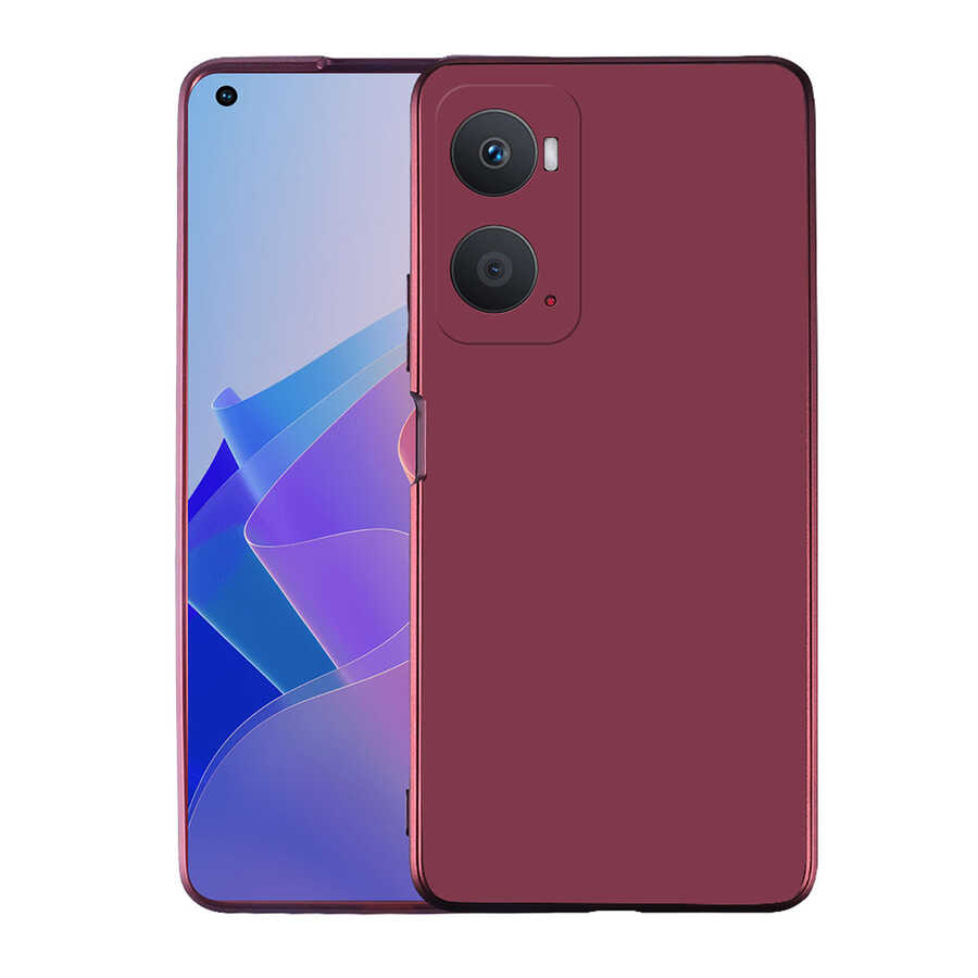 Oppo A96 4G Kılıf Tuhatu Marino Silikon Kapak-Mürdüm