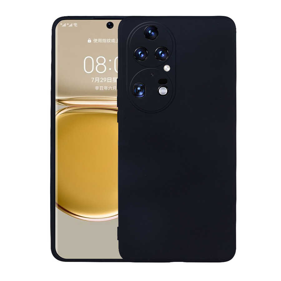 Huawei Uyumlu P50 Pro Kılıf Tuhatu Marino Silikon Kapak-Siyah