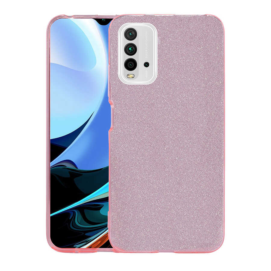 Xiaomi Uyumlu Redmi 9T Kılıf Tuhatu Shining Silikon-Pembe