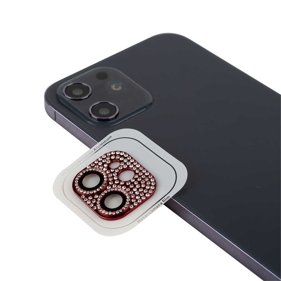 iPhone Uyumlu 11 Tuhatu CL-08 Kamera Lens Koruyucu-Kırmızı