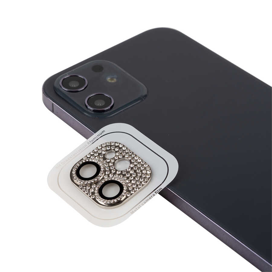 iPhone Uyumlu 12 Mini Tuhatu CL-08 Kamera Lens Koruyucu-Gümüş