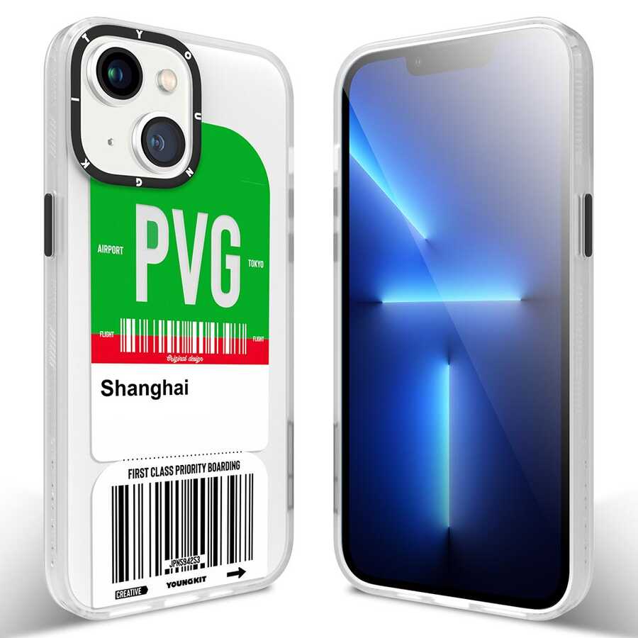 iPhone Uyumlu 13 Kılıf YoungKit Any Time Trip Serisi Kapak-Cl028 shangai