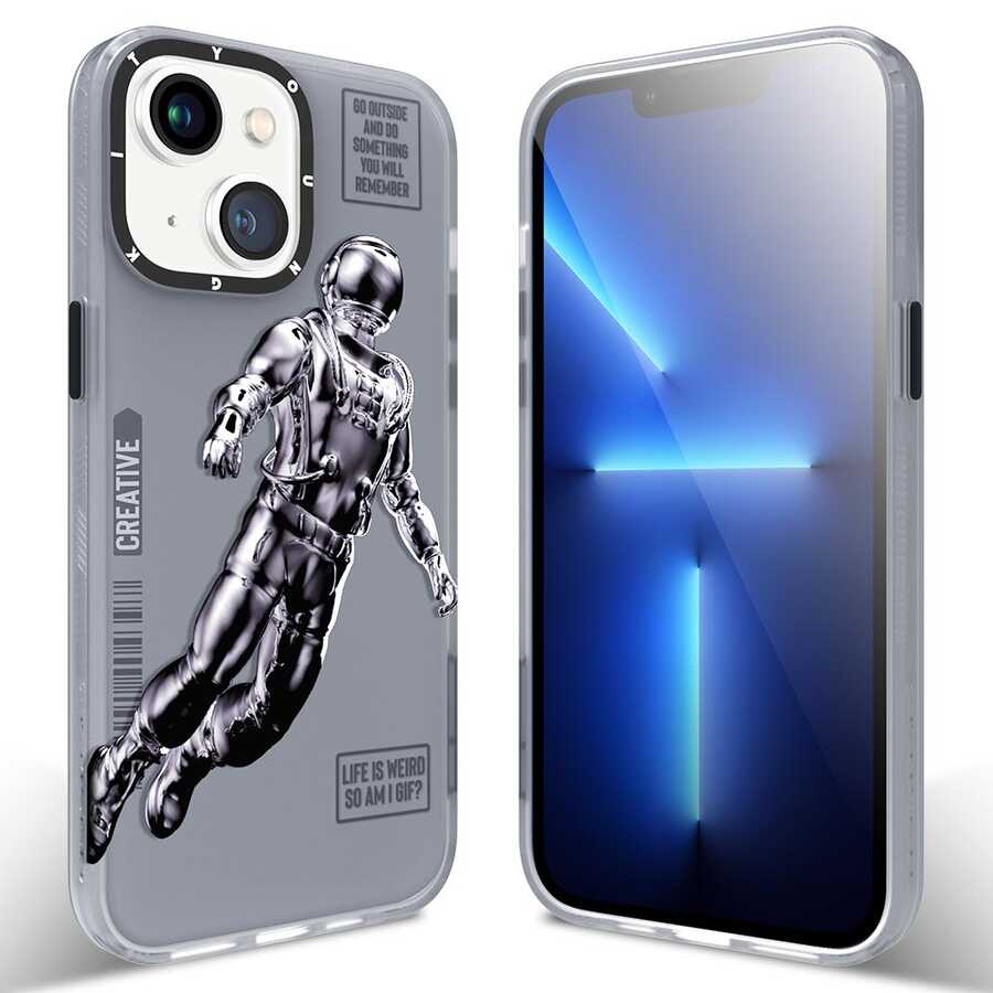 iPhone Uyumlu 13 Kılıf YoungKit Klasik Serisi Kapak-Cl001 astronaut