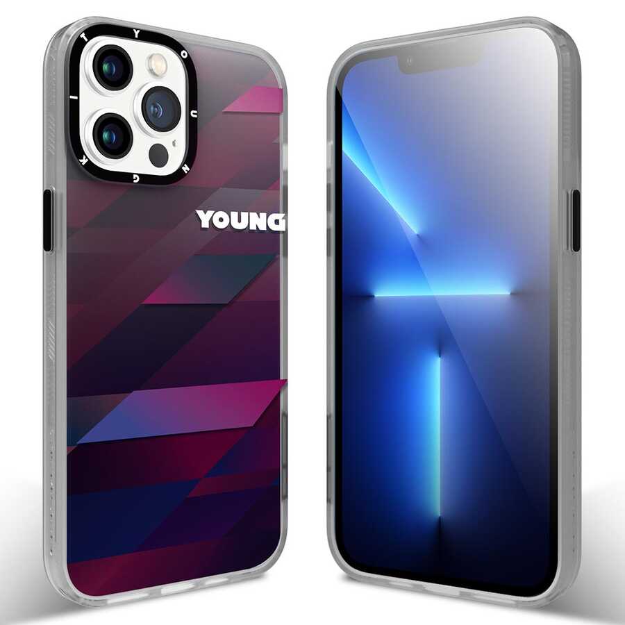 iPhone Uyumlu 13 Pro Kılıf YoungKit Klasik Serisi Kapak-Cl003 purple