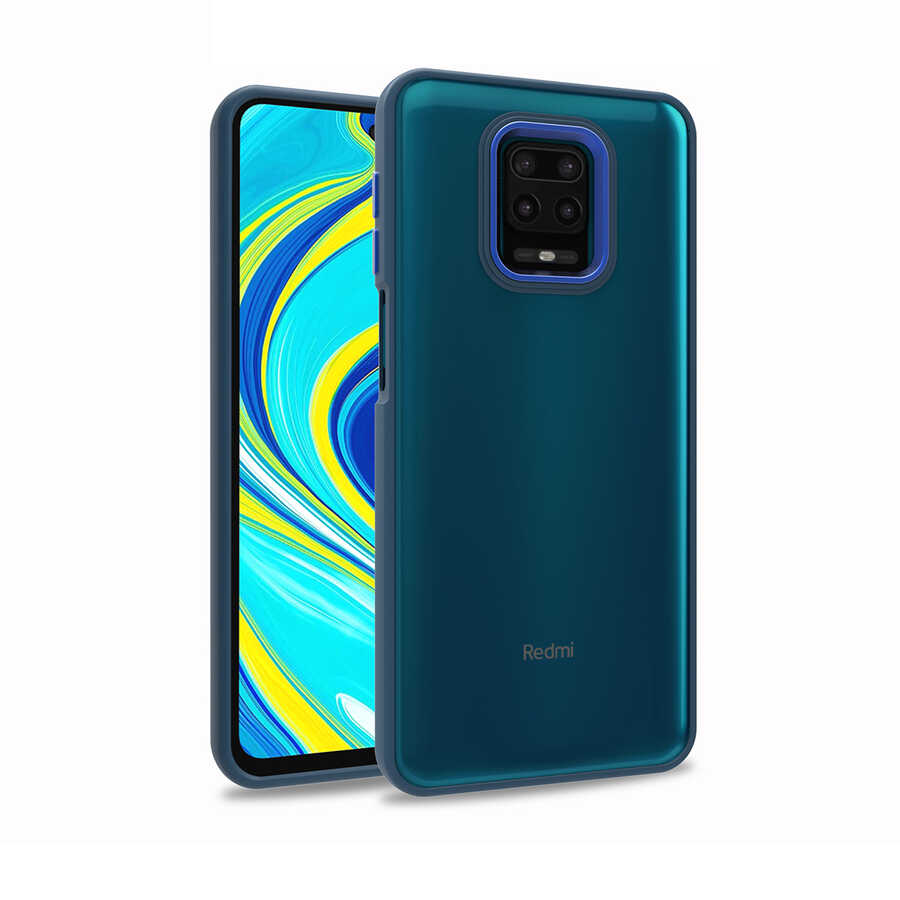 Xiaomi Uyumlu Redmi Note 9S Kılıf Tuhatu Flora Kapak-Mavi