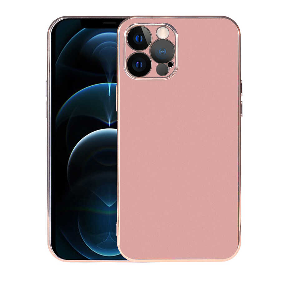 iPhone Uyumlu 12 Pro Kılıf Tuhatu Viyana Kapak-Rose gold