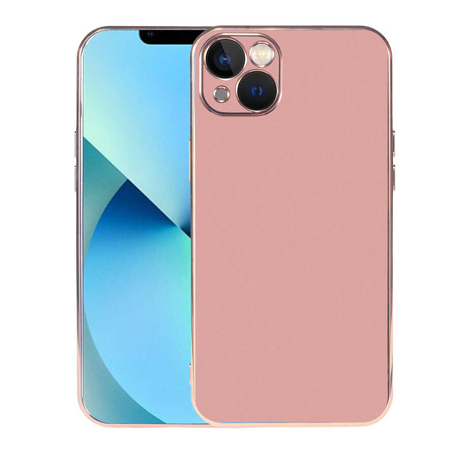 iPhone Uyumlu 13 Kılıf Tuhatu Viyana Kapak-Rose gold