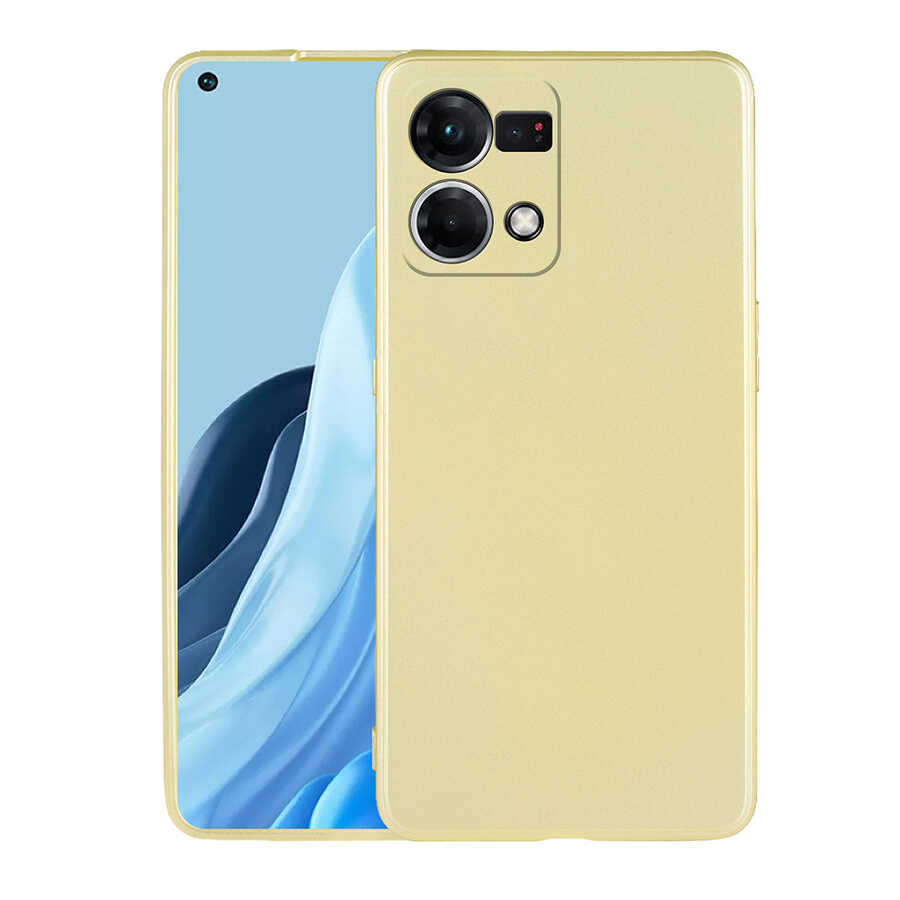 Oppo Reno 7 4G Kılıf Tuhatu Marino Silikon Kapak-Gold