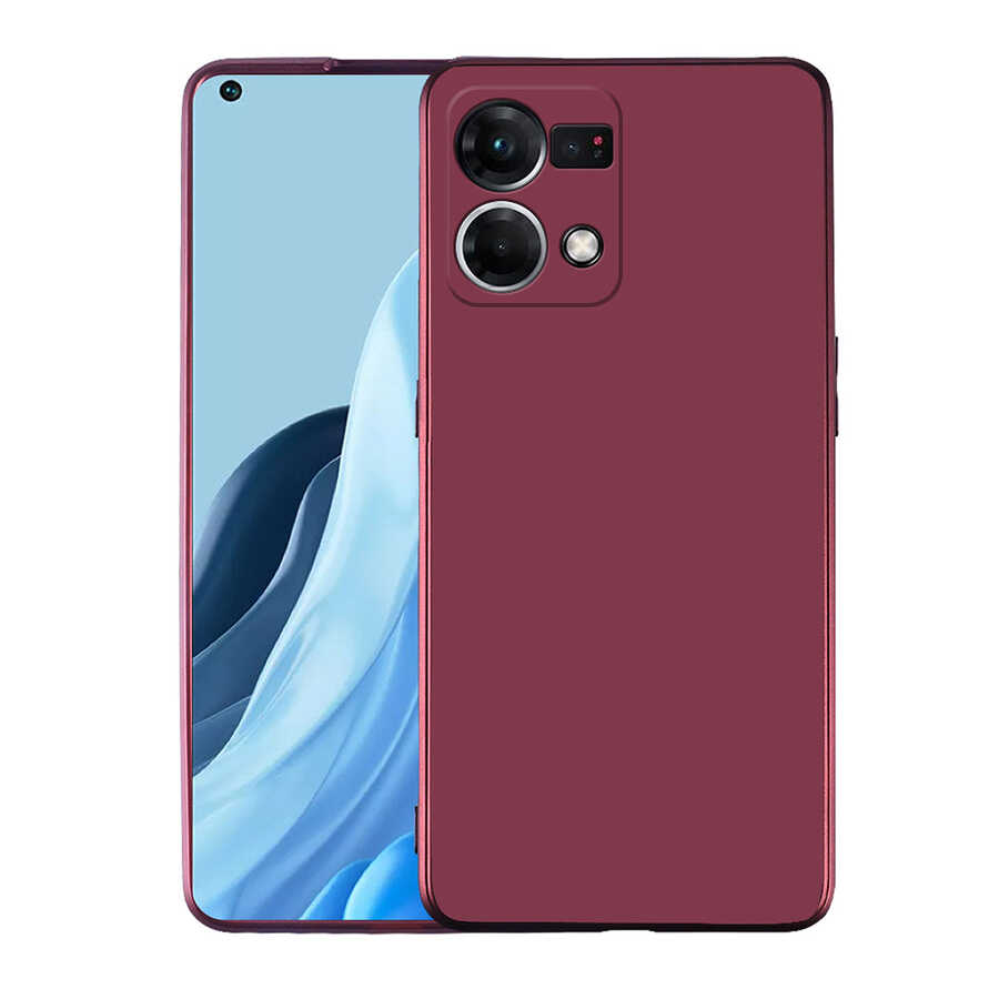 Oppo Reno 7 4G Kılıf Tuhatu Marino Silikon Kapak-Mürdüm