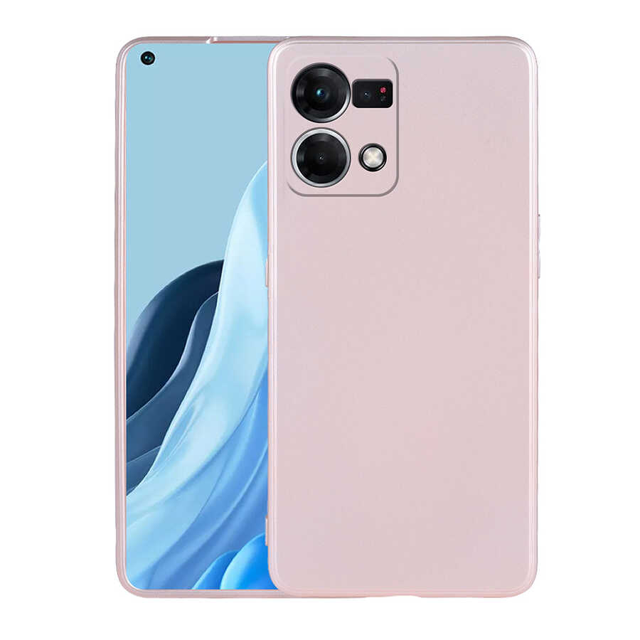 Oppo Reno 7 4G Kılıf Tuhatu Marino Silikon Kapak-Rose gold