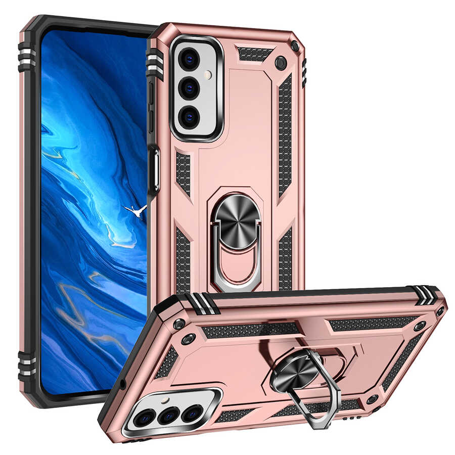 Galaxy Uyumlu M23 Kılıf Tuhatu Tank Kapak-Rose gold