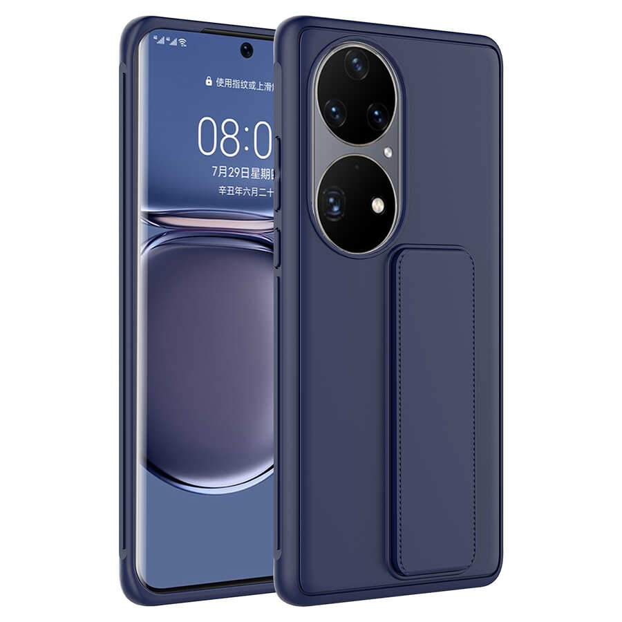 Huawei Uyumlu P50 Pro Kılıf Tuhatu Datça Kapak-Lacivert