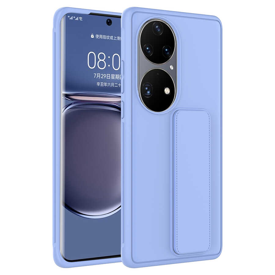 Huawei Uyumlu P50 Pro Kılıf Tuhatu Datça Kapak-Lila