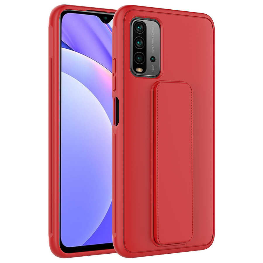 Xiaomi Uyumlu Redmi 9T Kılıf Tuhatu Datça Kapak-Kırmızı