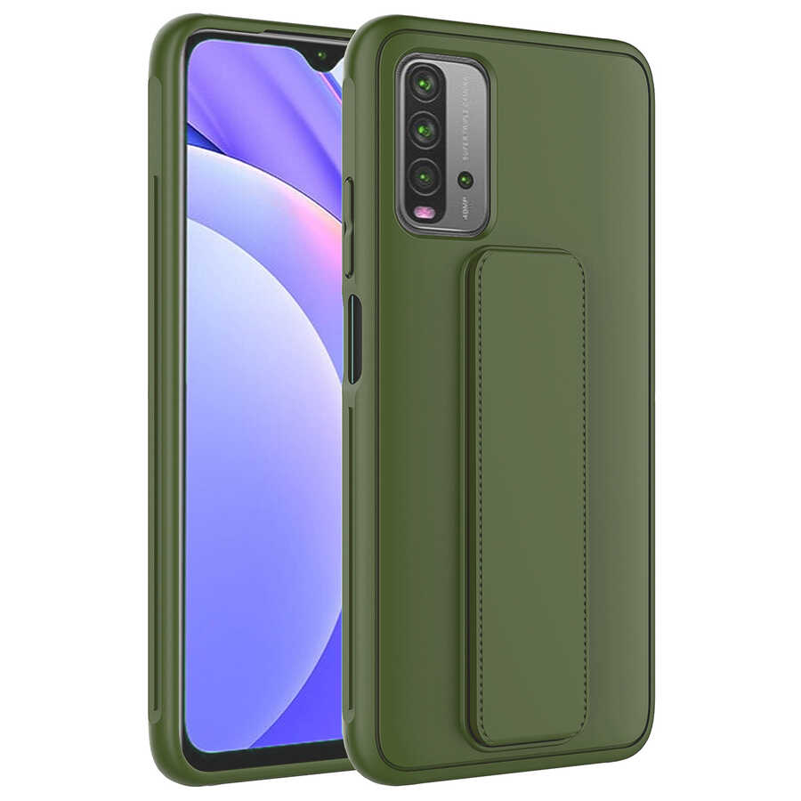 Xiaomi Uyumlu Redmi 9T Kılıf Tuhatu Datça Kapak-Koyu yeşil