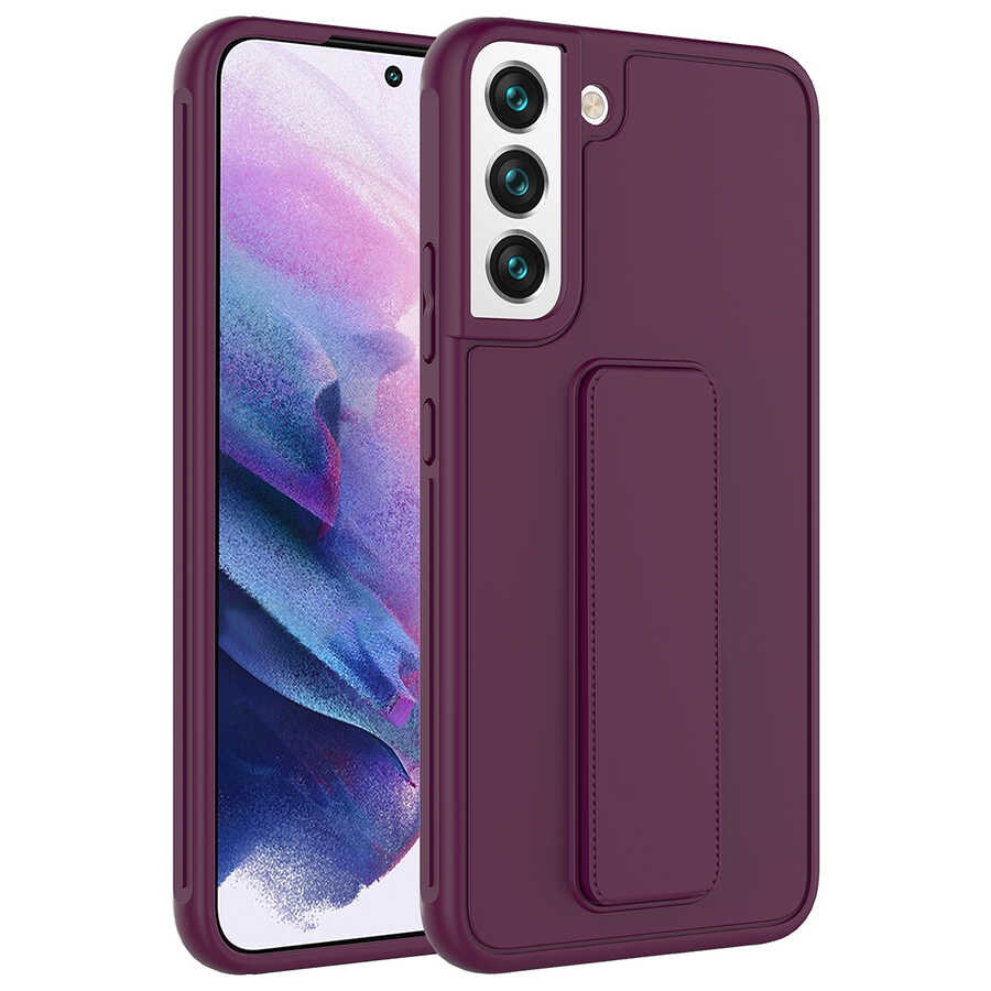 Galaxy Uyumlu S22 Plus Kılıf Tuhatu Datça Kapak-Mürdüm