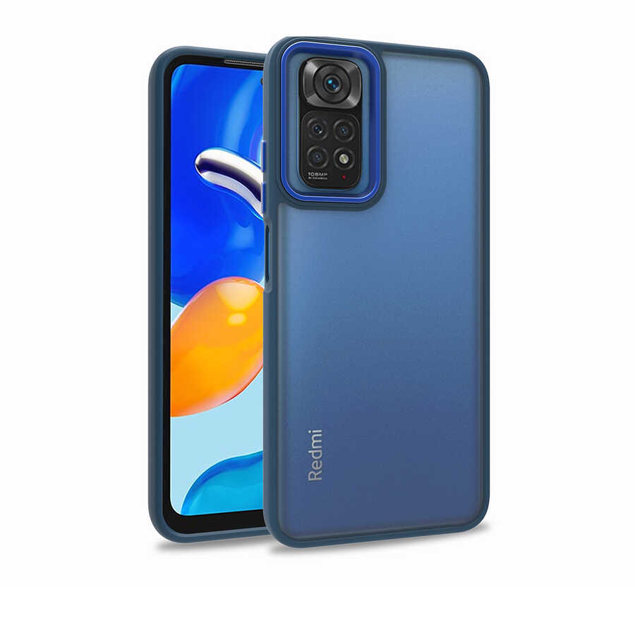 Xiaomi Uyumlu Redmi Note 11S Global Kılıf Tuhatu Flora Kapak-Mavi