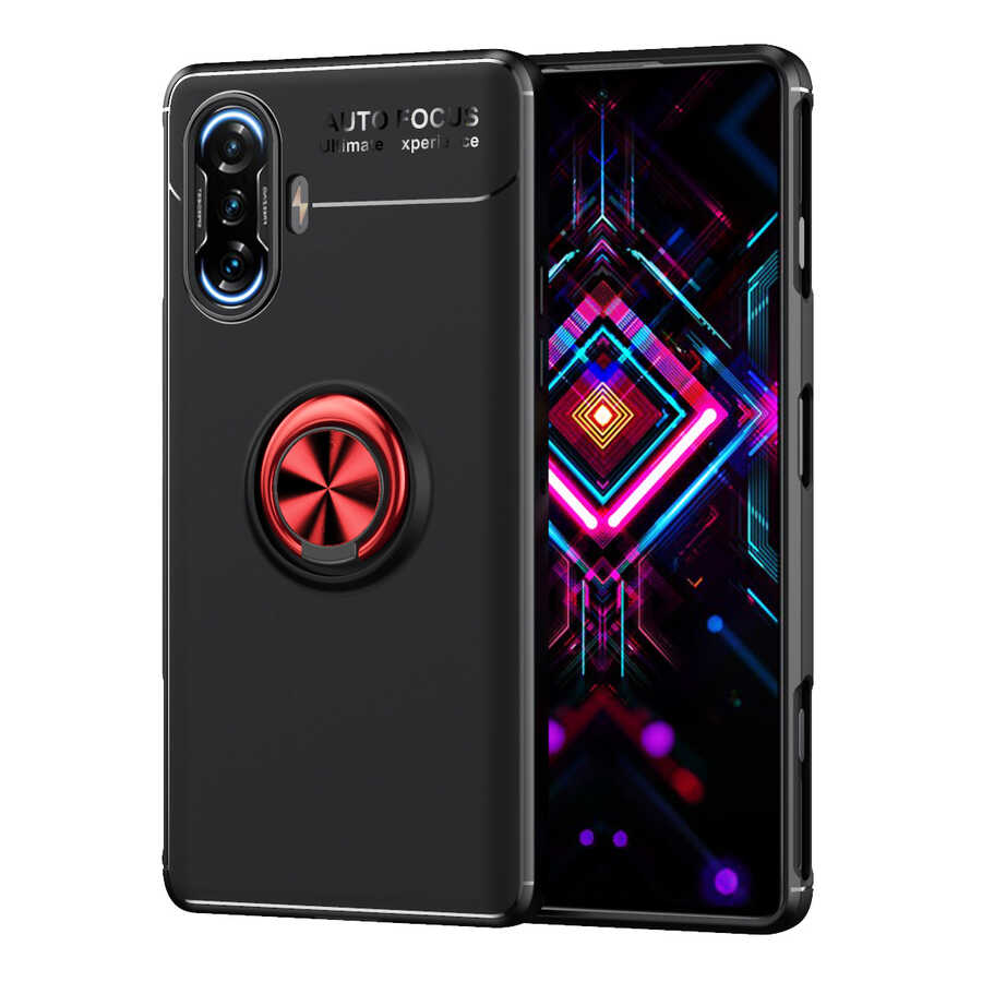 Xiaomi Uyumlu Redmi K40 Gaming Kılıf Tuhatu Ravel Silikon Kapak-Siyah-kırmızı