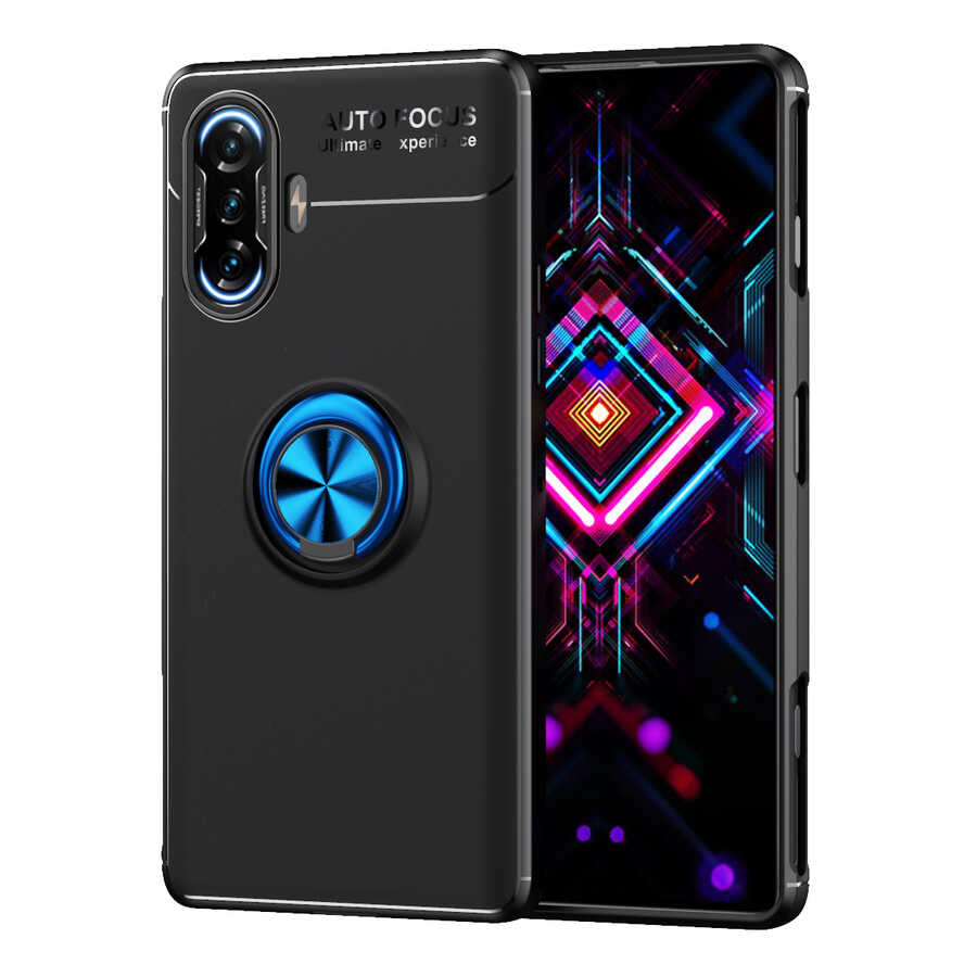 Xiaomi Uyumlu Redmi K40 Gaming Kılıf Tuhatu Ravel Silikon Kapak-Siyah-mavi