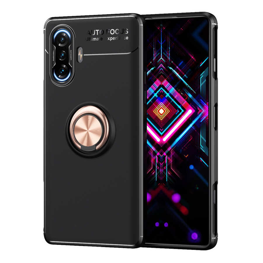 Xiaomi Uyumlu Redmi K40 Gaming Kılıf Tuhatu Ravel Silikon Kapak-Siyah-rose gold